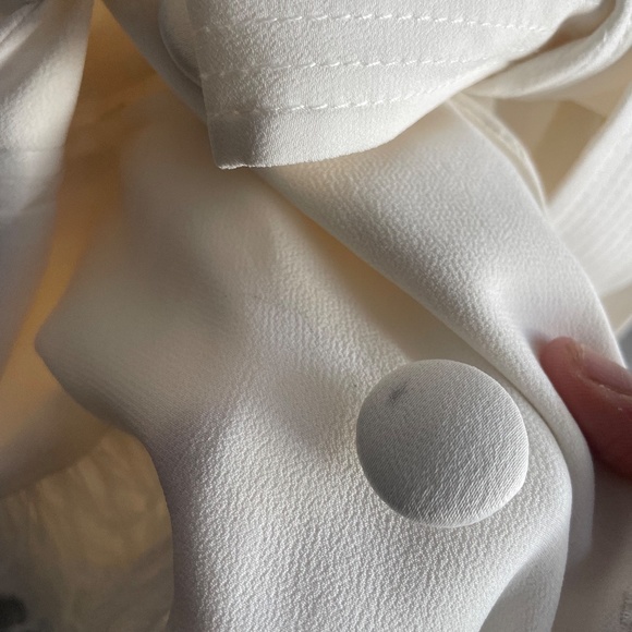 White Crepe Feather Double Breasted Tux Mini Dress Blazer Karen Millen. - Picture 4 of 5